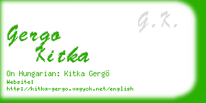 gergo kitka business card